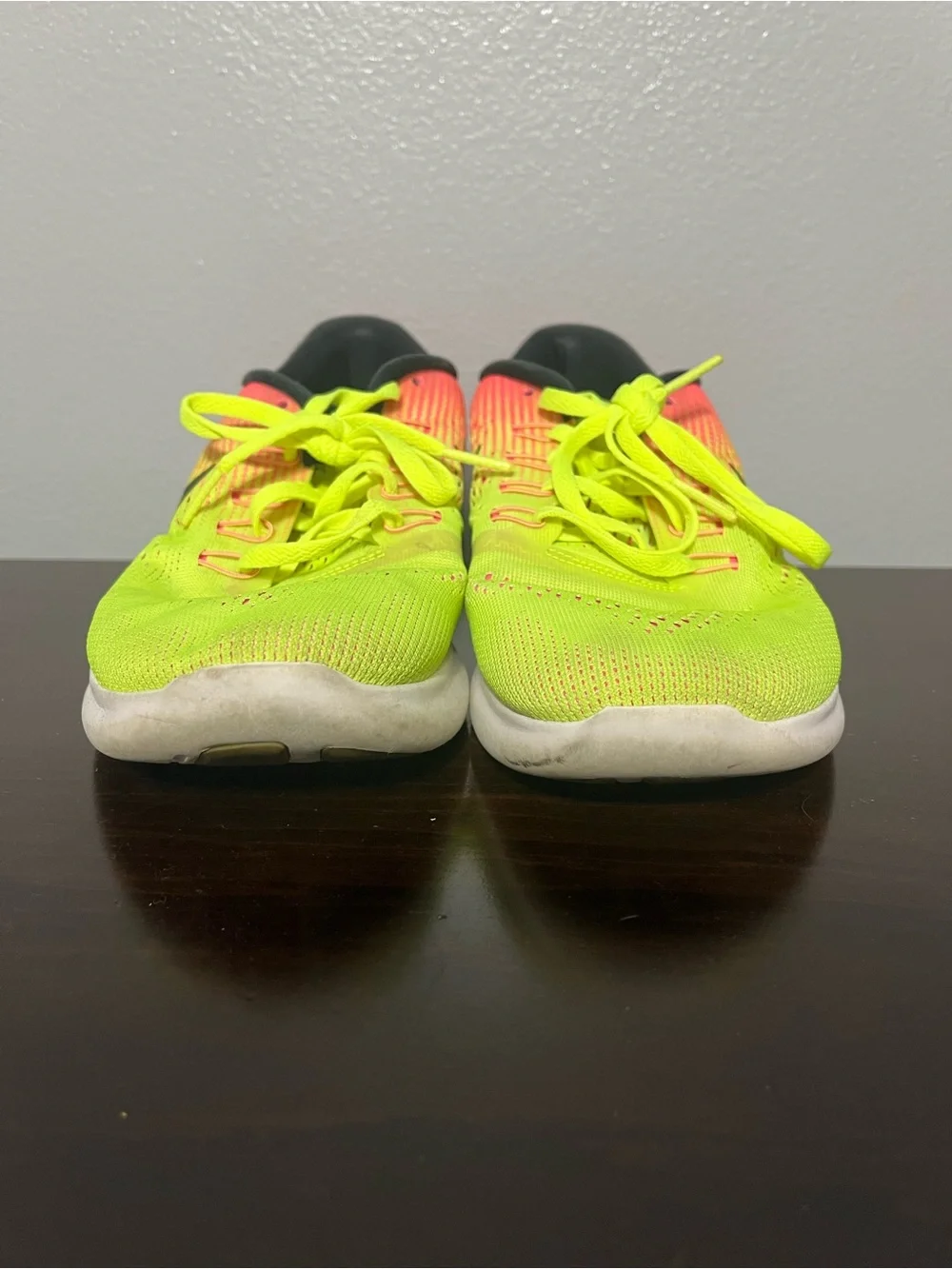 Nike Women’s Neon Yellow and Pink Gradient Running Sneakers